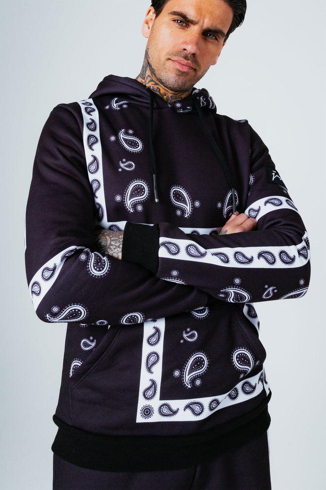 HYPE BLACK PAISLEY MEN'S PULLOVER HOODIE