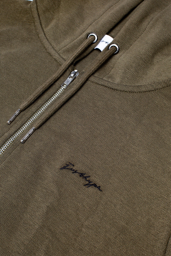 HYPE KHAKI PIQUE MEN'S ZIP HOODIE