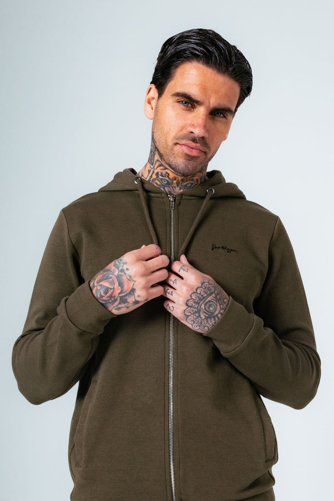 HYPE KHAKI PIQUE MEN'S ZIP HOODIE