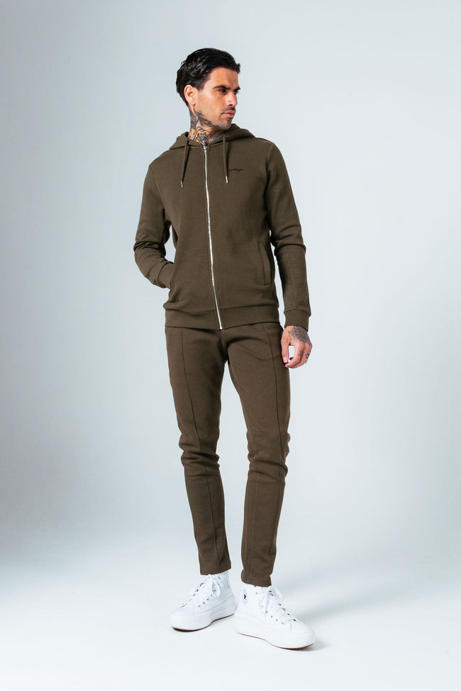 HYPE KHAKI PIQUE MEN'S ZIP HOODIE