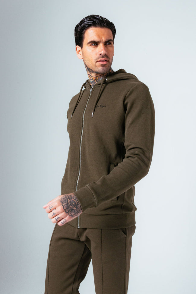 HYPE KHAKI PIQUE MEN'S ZIP HOODIE