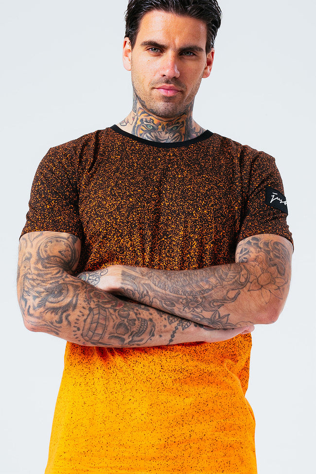 ORANGE SPECKLE FADE MENS TEE