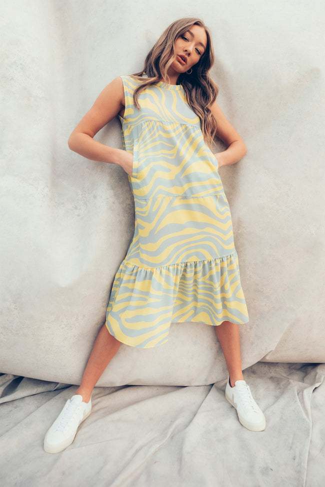 HYPE LEMON WAVE WOMEN'S DRESS