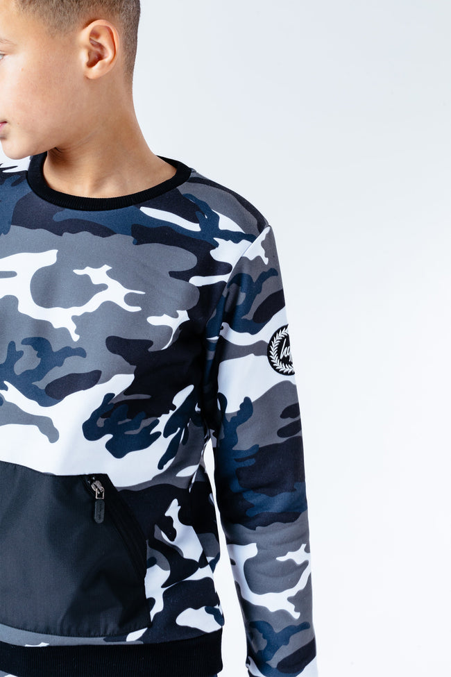 Hype Civil Camo Kids Crew Neck