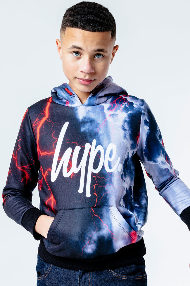 HYPE RED STORMY SKY KIDS PULLOVER HOODIE