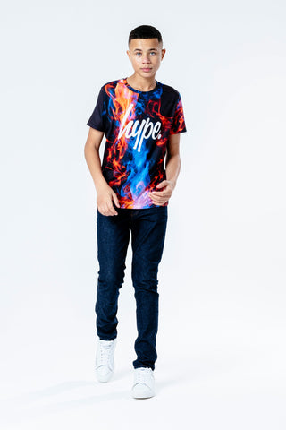 Hype Cyan Fire Kids T-Shirt