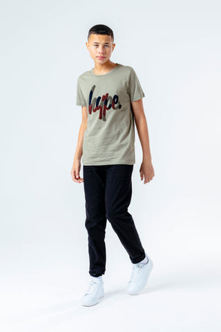 Hype Camo Flock Script Kids T-Shirt