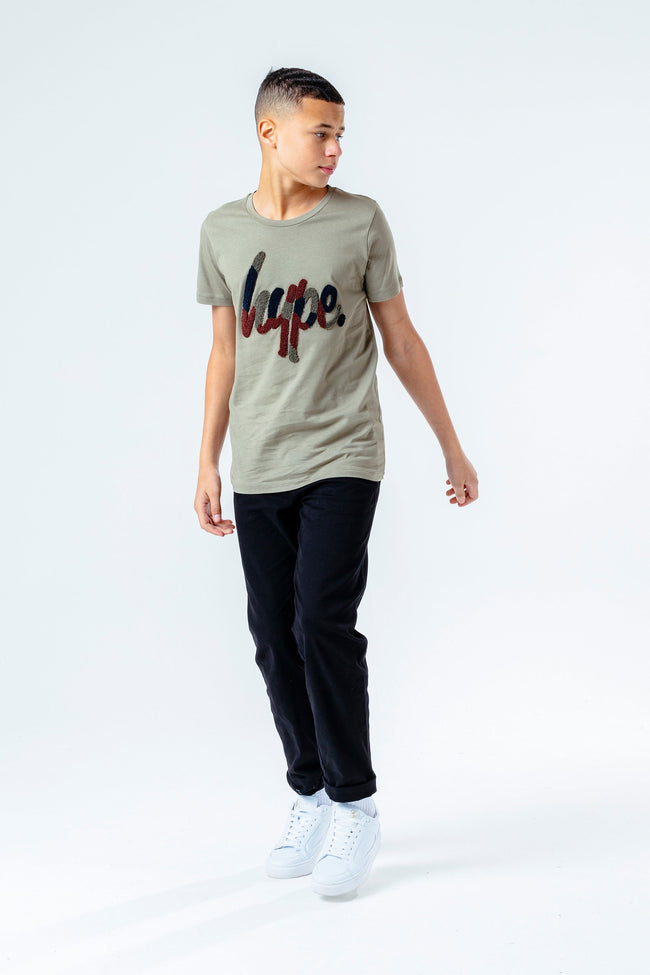 Hype Camo Flock Script Kids T-Shirt