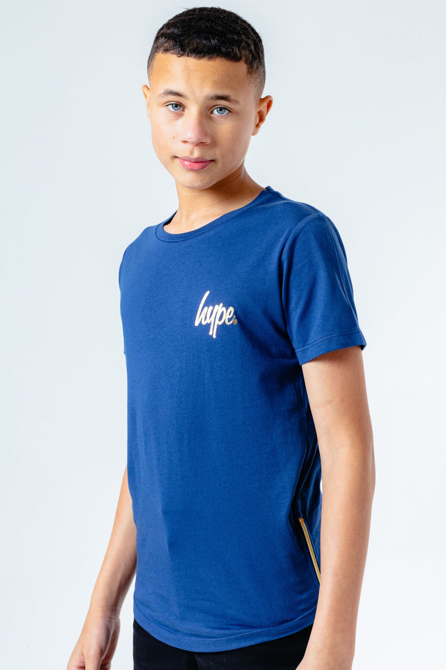 HYPE NAVY & GOLD KIDS T-SHIRT