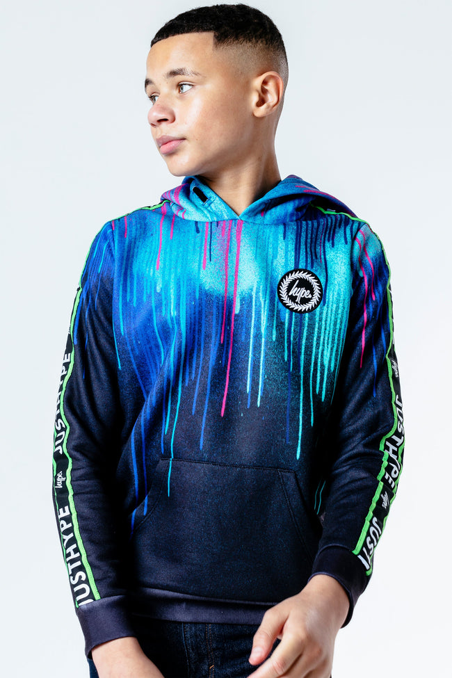 HYPE NEON DRIPS KIDS PULLOVER HOODIE