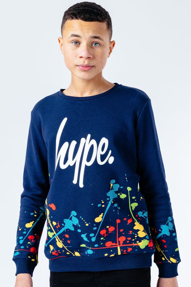 HYPE NAVY SPLAT KIDS CREW NECK