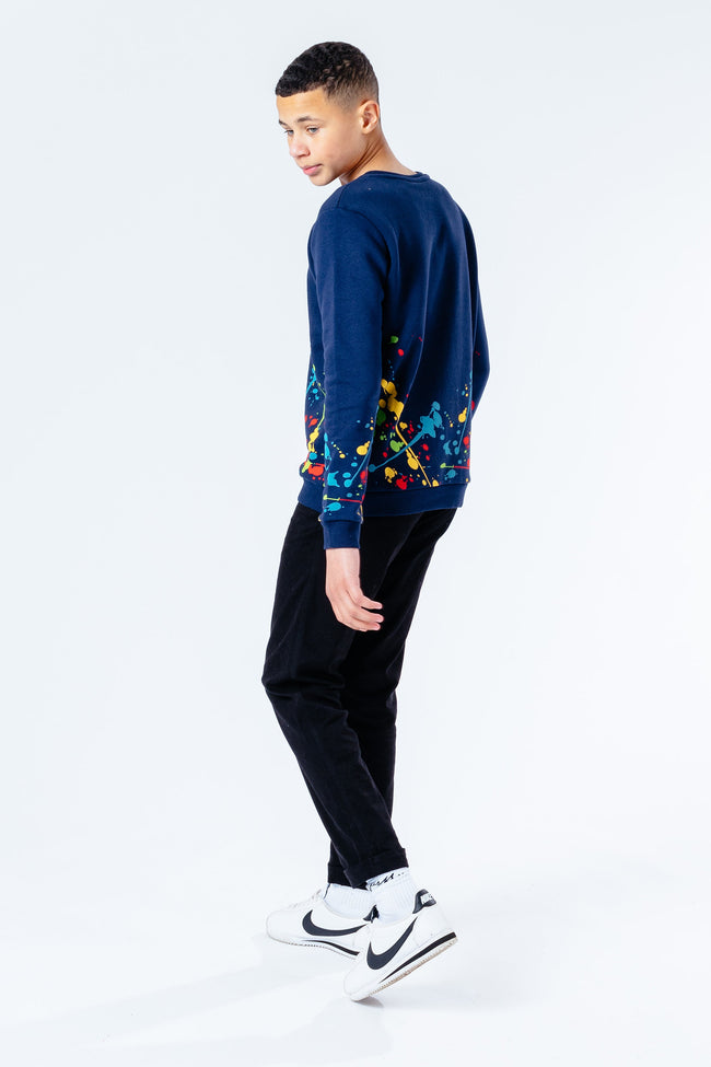 Hype Navy Splat Kids Crew Neck