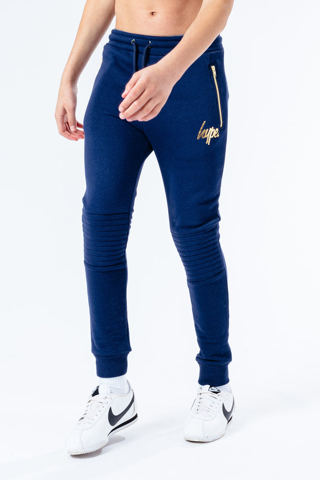 HYPE NAVY & GOLD BIKER BOYS JOGGERS