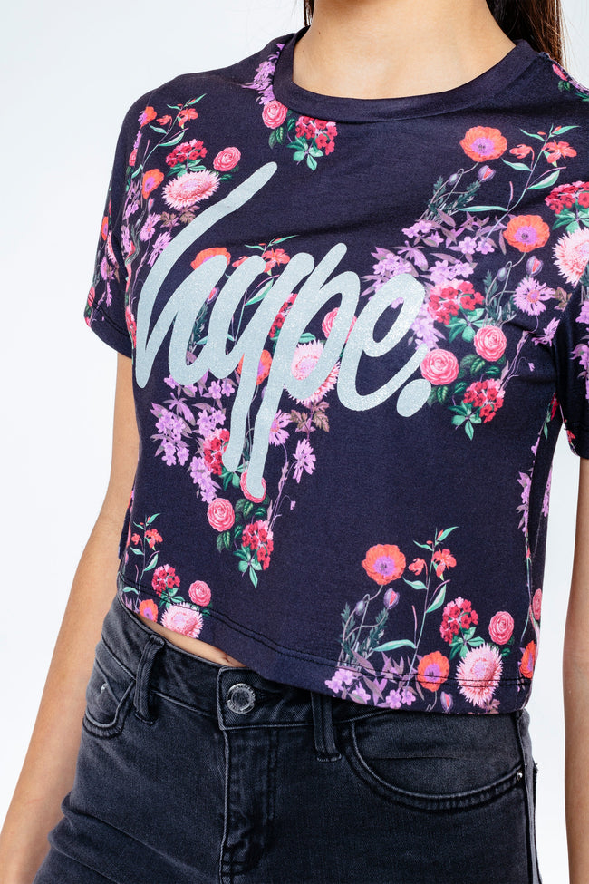 Hype Ditsy Floral Kids Crop T-Shirt