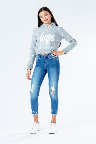 Hype Daisy Repeat Kids Crop Pullover Hoodie