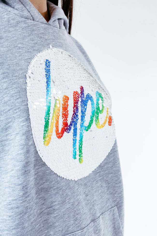 Hype Rainbow Sequin Kids Pullover Hoodie