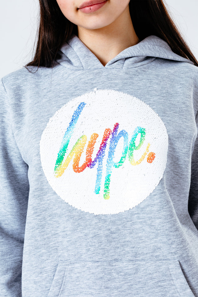 Hype Rainbow Sequin Kids Pullover Hoodie