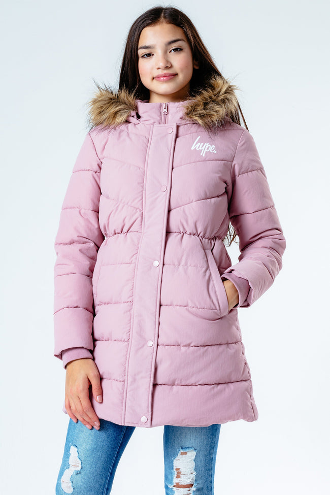 HYPE PINK FITTED PARKA KIDS JACKET