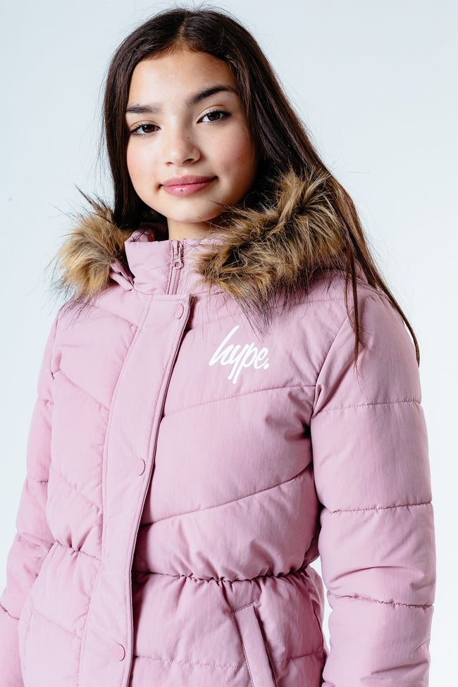 Hype Pink Fitted Parka Kids Jacket