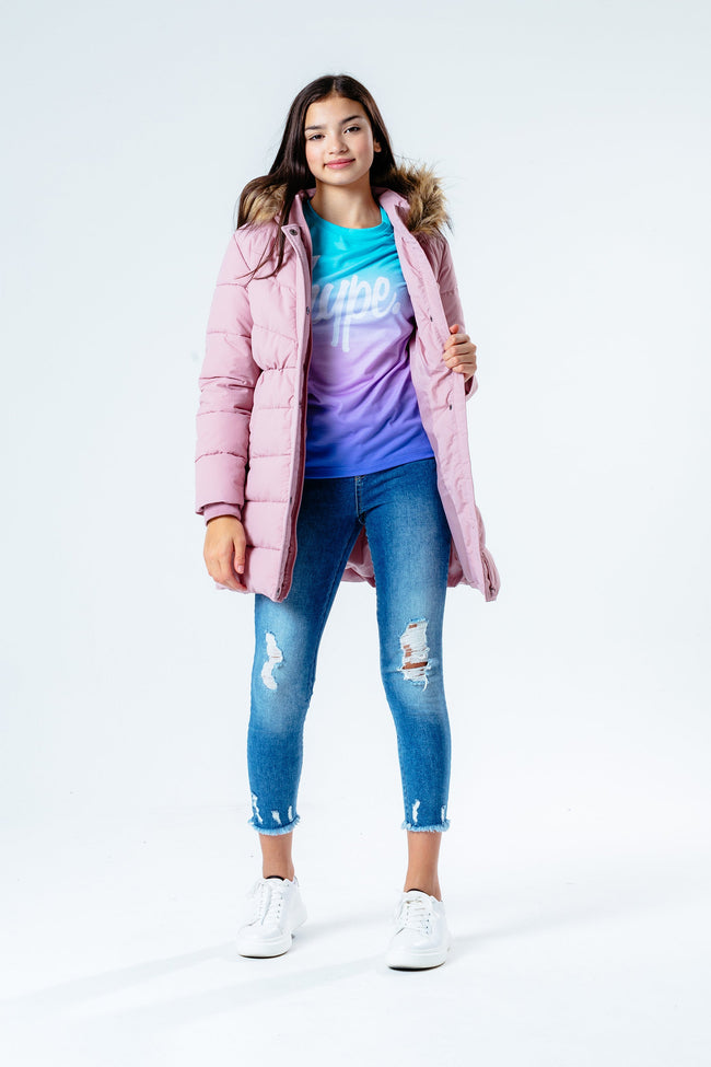 Hype Pink Fitted Parka Kids Jacket