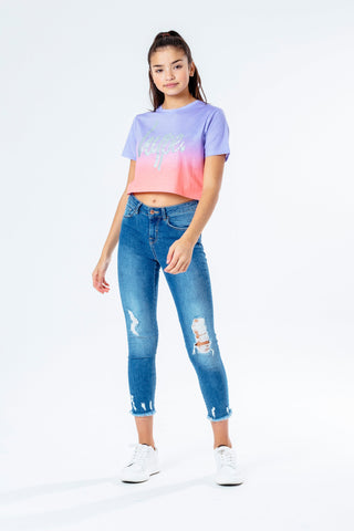 Hype Peach Fade Kids Crop T-Shirt