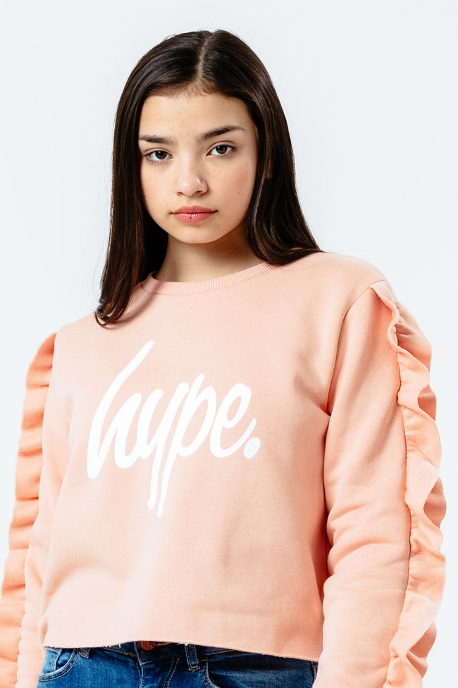 Hype Ruffle Kids Crop Crew Neck