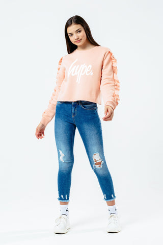 Hype Ruffle Kids Crop Crew Neck