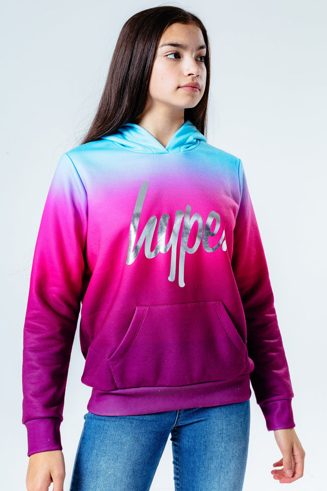 HYPE RASPBERRY FADE KIDS PULLOVER HOODIE