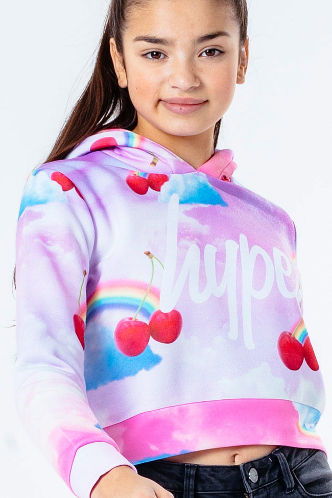 Hype Cherry Sky Kids Crop Pullover Hoodie