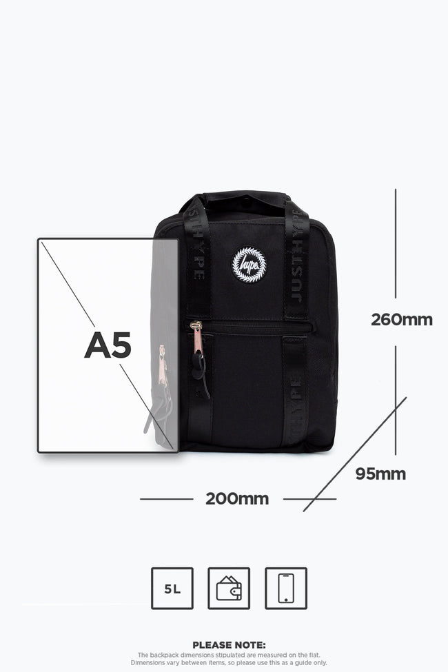 Hype Black Boxy Mini Backpack