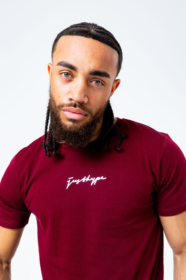 HYPE BURGUNDY SCRIBBLE MEN'S T-SHIRT