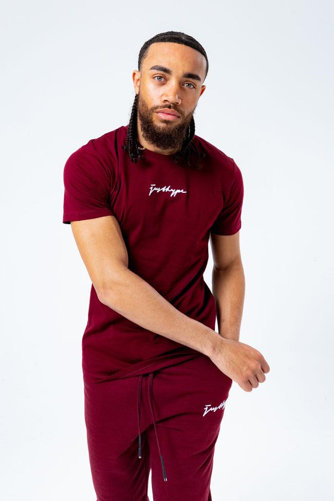 HYPE BURGUNDY SCRIBBLE MEN'S T-SHIRT