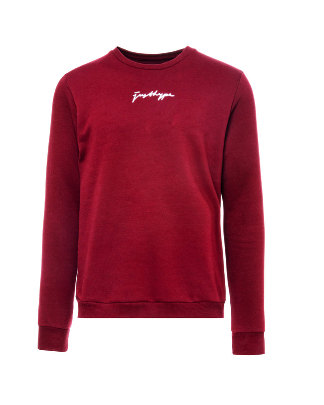 HYPE BURGUNDY SCRIBBLE MEN'S CREW NECK