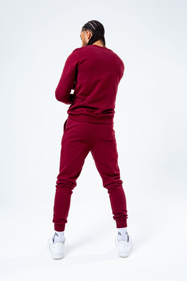 HYPE BURGUNDY SCRIBBLE MEN'S CREW NECK