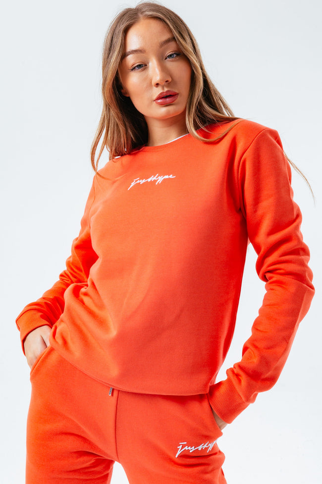 HYPE CORAL SCRIBBLE WOMEN'S CREW NECK