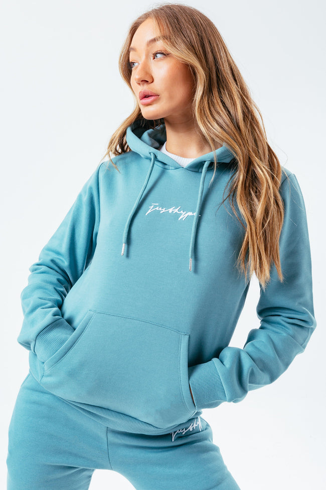 HYPE MINT SCRIBBLE WOMEN'S PULLOVER HOODIE