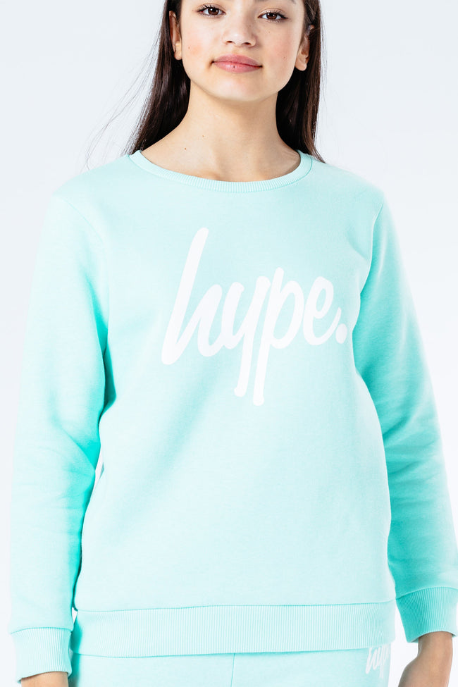 Hype Mint Script Kids Crew Neck