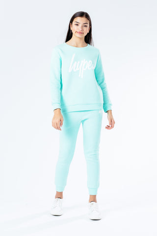 Hype Mint Script Kids Crew Neck