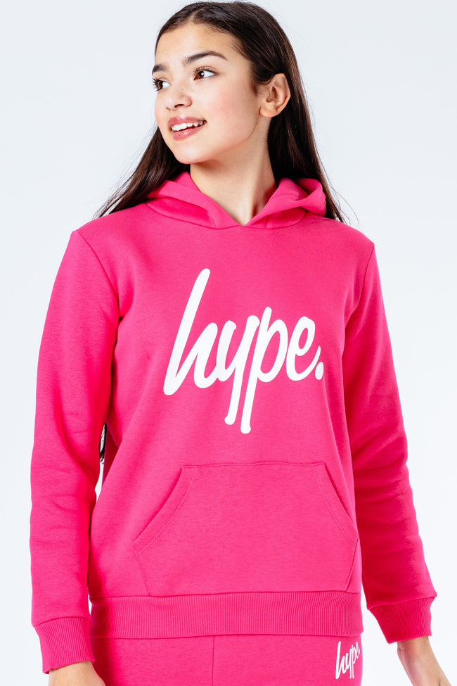 Hype Power Pink Script Kids Pullover Hoodie