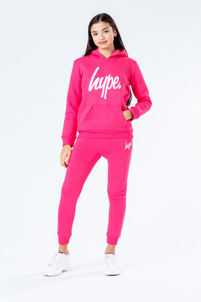 Hype Power Pink Script Kids Pullover Hoodie