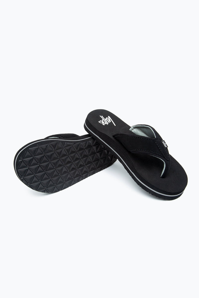 Hype Black Script Kids Foam Flip Flops