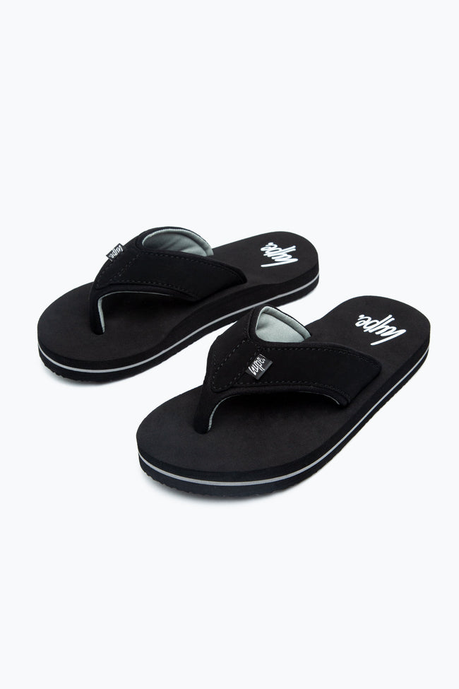 HYPE BLACK SCRIPT KIDS FOAM FLIP FLOPS