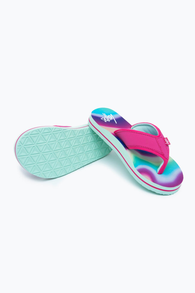 Hype Rainbow Wave Kids Foam Flip Flops