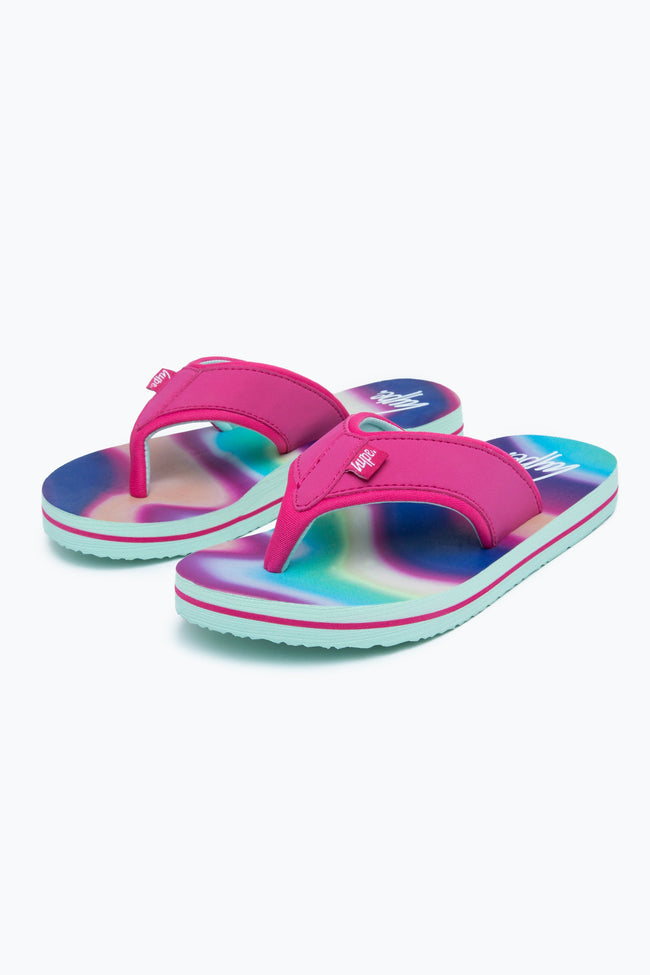 HYPE RAINBOW WAVE KIDS FOAM FLIP FLOPS