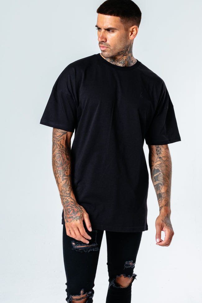 HYPE BLACK OVERSIZED MEN'S T-SHIRT