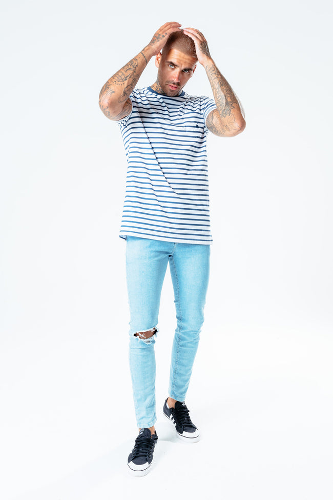 Hype Blue Stripe Men'S T-Shirt