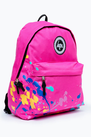 Hype Pink Paint Splatter Backpack