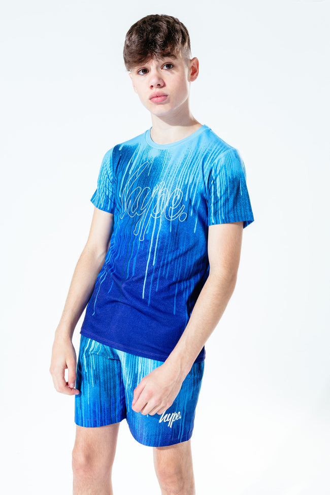 Hype Blue Drips Kids Shorts