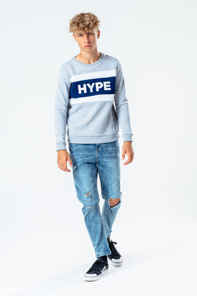 Hype Grey Block Hype Kids Crew Neck