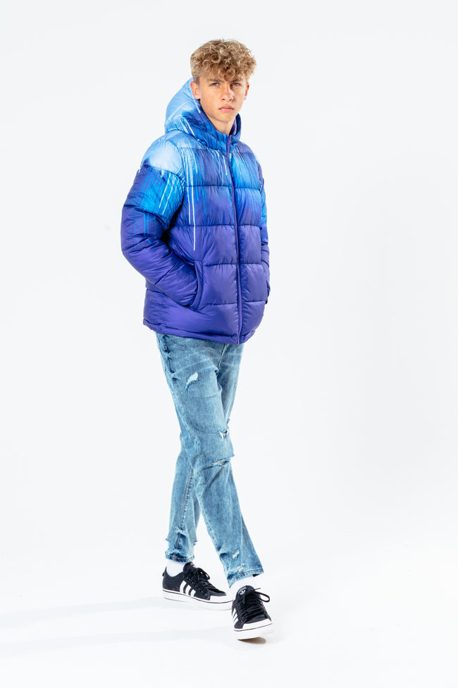 Hype Blue Drips Kids Puffer Jacket